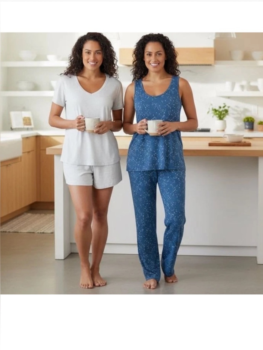 Eddie Bauer 4-Piece Pajama Set Shirt Tank Top Shorts Pants Sleepwear Lounge